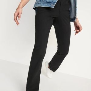Old Navy Mid-Rise Boot-Cut Khakis for Women, in Black (Size 8).